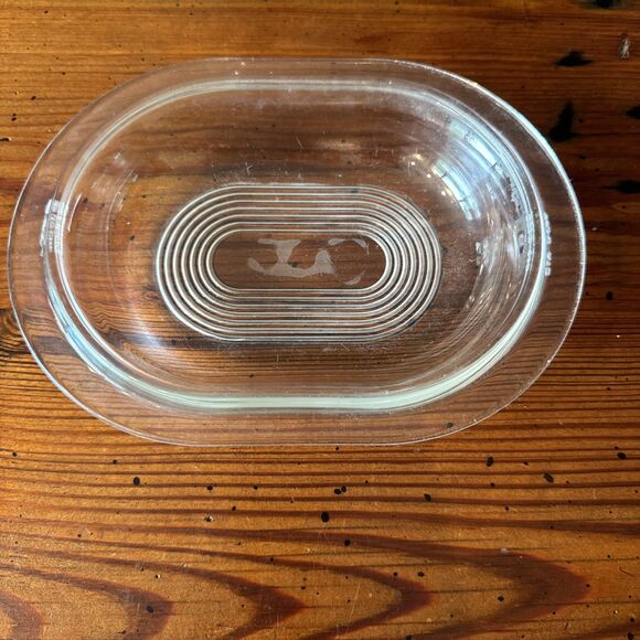 Vintage Pyrex 602-C A12 Glass Oval Dish Ribbed Replacement Top LID ONLY - Picture 1 of 9